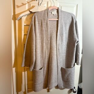 Wilfred 100% wool Light Gray Open-Front Cardigan